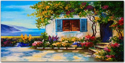 Produktbild von Coloray Küchenrückwand 140x70 Spritzschutz aus Glas - Blumen Meer Himmel