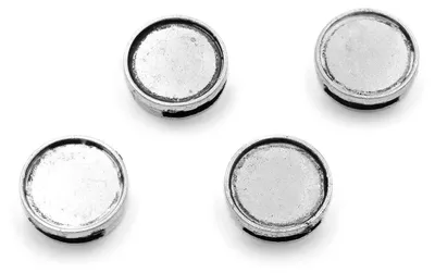 Produktbild von Vintageparts Schiebeperle antik silberfarben rund für 14 mm Cabochons, 4 Stück
