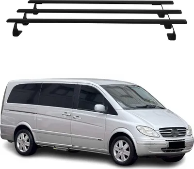 Image de Barres de toit transversales pour Mercedes Vito W639 2003-2014 noir