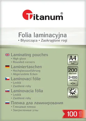 Obrázok produktu pre Laminovacia fólia A4 100 mic Titanum