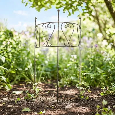 Produktbild von Nostalgischer Garten-Akzent: Herz-Staudenhalter grau für Ihre Lieblinge