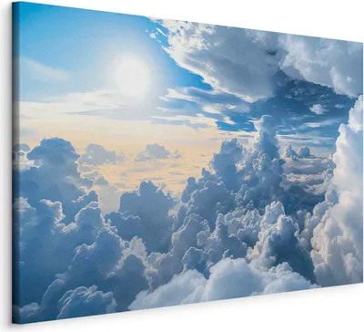 Produktbild von Italienischer Leinwand Leinwandbild - Symphony of Light: Sun and Clouds Collaborating on a Beautiful Sky 30x20 cm Muster b-H-10048-b-a