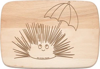 Produktbild von Mr. & Mrs. Panda Holz Frühstücksbrettchen Seeigel - Transparent - Geschenk, Achtsamkeit, Schneidebrett, Leben, Holzbrettchen, Frühstücksbrett, Lebe, Hier und Jetzt, Meer