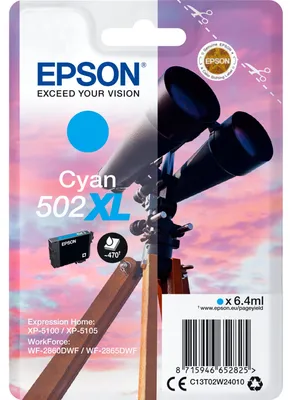 Image de Epson 502XL - 6.4 ml - haute capacité - cyan - original - sous blister