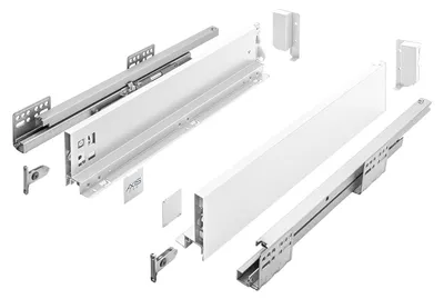 Produktbild von Modernes Schubladensystem Weiß 40kg - Schubkastensystem Push to Open 550mm 86mm
