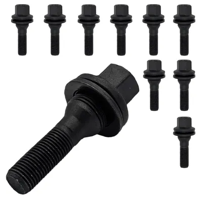 Produktbild von 10x Radschrauben M12x1.25 51mm Flachbund schwarz für Opel Astra L Astra L Sports Tourer Combo E Combo E 4x4 Combo E Life Combo E Tour Corsa