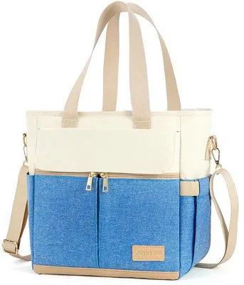 Produktbild von Lichtblaue Isolierlunchbox mit Schultergurt, wiederverwendbare Tasche für Erwachsene, für Arbeit, Picknick, Camping, Schule, Strand