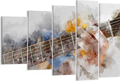 Produktbild von Bild auf Leinwand - Leinwandbild - Gitarre Musik - 150x100cm - Wand Bild - Wanddeko - Wandbilder - Leinwanddruck - Bilder - Kunstdruck - Wanddekoration - Leinwand bilder - Wandkunst - EG150x100-3448