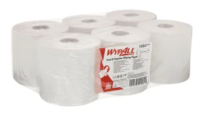 Produktbild von 6x Wypall® 7490 Wischtuch L10 EXTRA Großrolle - 1-lagig, weiß, 1 Rolle x 630 Tücher