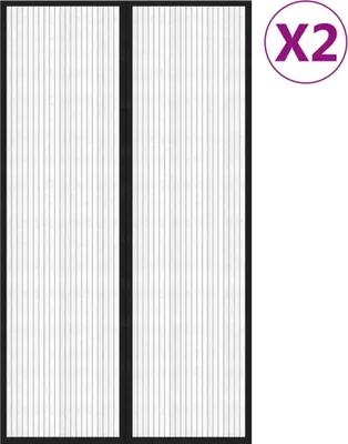 Obrázok produktu pre vidaXL Záclony na dvere proti mušiam 2 ks. Magnet čierny 200x80 cm