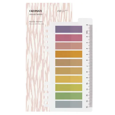 Produktbild von Pastel Ponies Sticky Notes |Haftnotizen Tabs | Index Sticky Notes with Ruler | Page marker | Sticky Tabs| Office Study School Planner | Marker Sticker