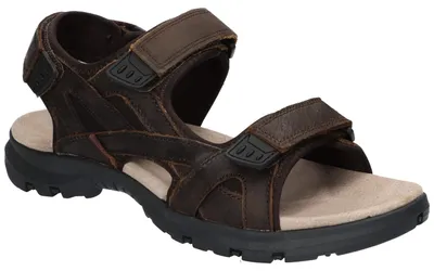 Produktbild von American Club, RL185, Herren Leder Sandalen Klettverschluss Leder-Einlegesohle bequem, Braun 43