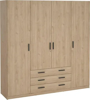 Immagine prodotto di Dmora Guardaroba Grande Epipola 49.6x200.4h cm Marrone Rovere, Appendiabiti 4 Ante