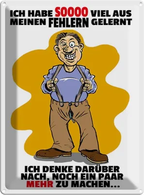 Produktbild von vianmo Blechschild 40x30 cm 30x40 Ich habe viel aus Fehlern gelernt Spruch Zitat