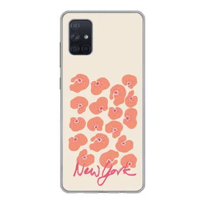 Produktbild von MuchoWow® Handyhülle Schutzhülle Hülle für Samsung Galaxy A71 Blume - Abstrakt - New York Silikon Softcase Handy Hülle - Kartenbesitzer