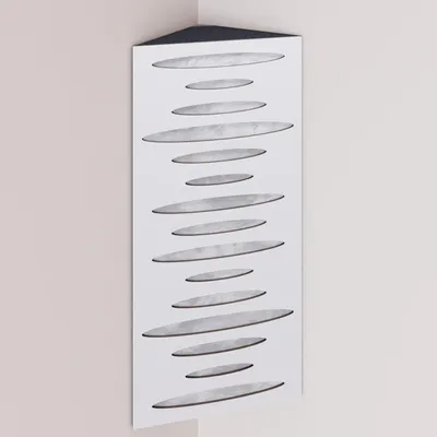 Produktbild von 2er-Pack – Schmale akustische Eck-Bassfalle mit Samtstoff | 50x23x10 cm |Reflexion - Schalldämmung | [PULSE - Weiß |Weiß]