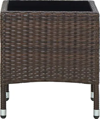 Produktbild von vidaXL Gartentisch Braun 40x40x45 cm Poly Rattan