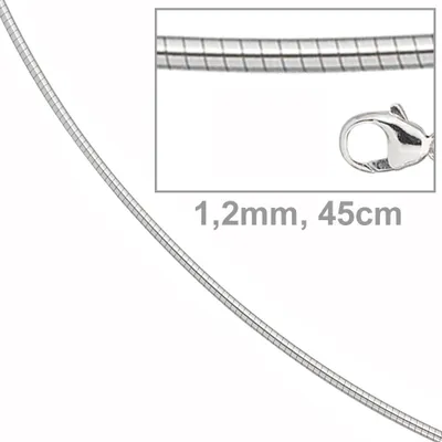 Produktbild von JOBO Halsreif 585 Gold Weißgold 1,2 mm 45 cm Karabiner