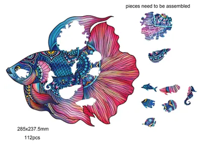 Image de Puzzle en bois/couleur - Poisson