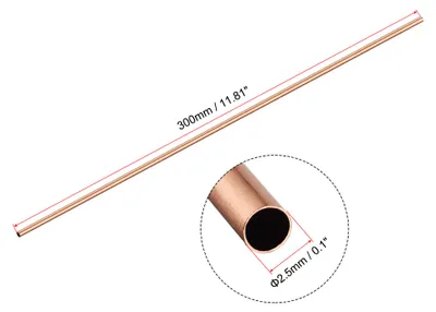 Produktbild von 3 Stš¹ck 300mm L?nge Kupferrohr 2,5mm Au?endurchmesser, Nahtlose Gerades Rohr 0,25mm Wandst?rke, Kupfer Rundrohr fš¹r Industrie Bauwesen Garten Haushalt Bastelarbeiten Dekoration