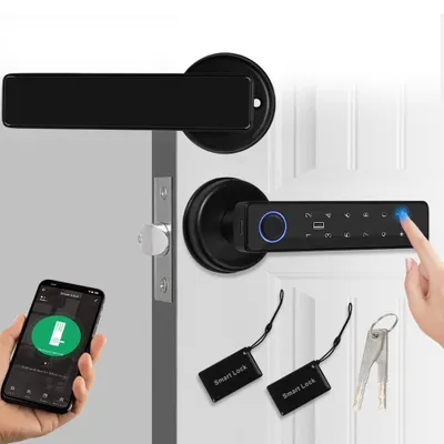 5-in-1 Smart Türschloss mit Fingerabdruck, WiFi, RFID, Code