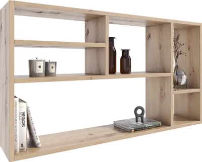 Produktbild von MATKAM Wandregal MILANO für Bücher und Dekorationen , Stilvolles Hängeregal für Ihr Zuhause (Artisan Eiche)