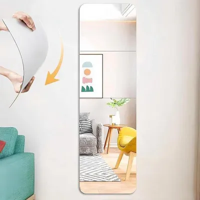 Image de Plaques de miroir autocollantes - miroirs adhésifs flexibles - miroirs en acrylique HD - décoration murale - miroir décoratif - 20 x 20 - lot de 4 miroirs