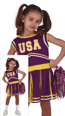 Immagine prodotto di Costume da cheerleader per bambina, taglia:110/116