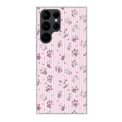 Produktbild von MuchoWow® Handyhülle Schutzhülle Hülle für Samsung Galaxy S22 Ultra Hund - Rosa - Muster - Lila - Mädchen - Kinder - Kinder Silikon Softcase Handy Hülle - Abbildung