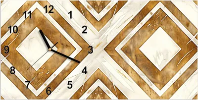 Produktbild von Wanduhr aus Glas mit Motiv Geometrisches Muster- 60 x 30 cm - inkl. Aufhängesystem