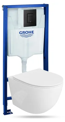 Produktbild von LAVITA WC-Set SINTO GROHE Solido spülrandlos Schwarz rechteckig