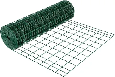 Immagine prodotto di Recinzione agricola, 1 x 20 m, maglia 4 x 4 in filo di acciaio zincato da 2,1 mm per bovini, suini e ovini, recinzione per bestiame rivestita in vinile resistente per recinti per animali, filo metallico per gabbie, recinzioni da giardino, verde
