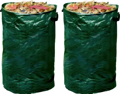 Produktbild von 2x Laubsack Gartensack Gartentasche Gartentonne Gartenabfallsack Robust Stabil 120L