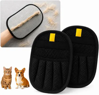 Produktbild von Tierhaarentfernungshandschuhe,2er-Set – Verdicktes Design mit starker elektrostatischer Saugkraft | Magnethandschuh für Fell |Haarentfernungshandschuh