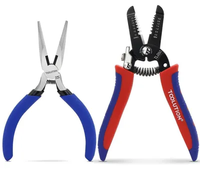 Produktbild von 2-in-1 Zangen Set mit Abisolier- und Spitzzange für Schmuckherstellung und Elektroinstallation