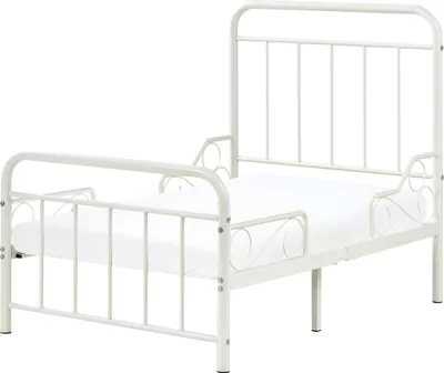 Obrázek produktu pro BELIANI Rozkládací postel krémově bílá kovová 90 x 130/160/200 cm s roštem moderní dětský pokoj