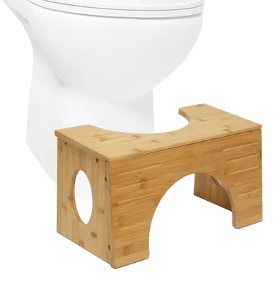 Produktbild von Relaxdays Toilettenhocker, Stuhlgang Unterstützung, WC Hocker Erwachsene, Bambus, kippbar für 2 Höhen, 19,5/25 cm, natur
