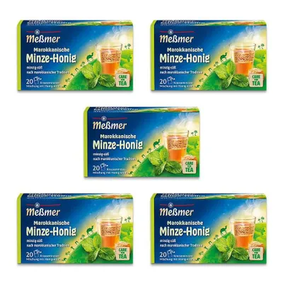Produktbild von Meßmer Ländertee Marokkanische Minze-Honig | 5x 20 Teebeutel | Krauseminztee-Mischung mit Honig-Aroma | minzig-süßer Geschmack