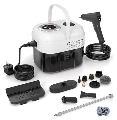 Image de Nettoyeur vapeur ZELURXX, 1700 ml, 1500/2500 W, écran tactile, 6 niveaux de vapeur, plus de 120 °C, avec accessoires, blanc