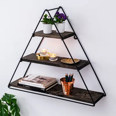 Produktbild von Skye Decor, Hyacinth, Wandregal, Schwarz, 100 % FICHTENHOLZ, 40 x 14 cm