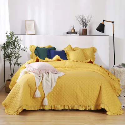 Zdjęcie produktu dla Narzuta Na Łóżko 240*260 Ruffy Żółta