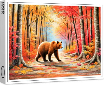 Image de raxxa Premium-Puzzle "Ours brun dans une forêt d'automne", 1000 pièces