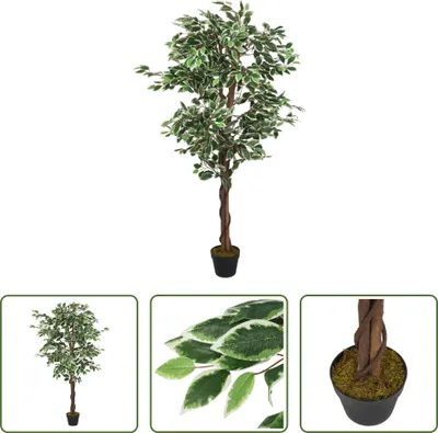 Produktbild von The Living Store Ficusbaum Künstlich 1260 Blätter 200 cm Grün