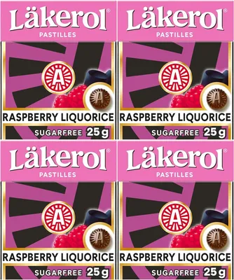 Produktbild von Läkerol Raspberry Licorice 4x 25g