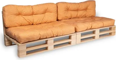 Produktbild von Palettenkissen lot x2 aus polyester BANANAIR 120x80cm/120x40cm, orange