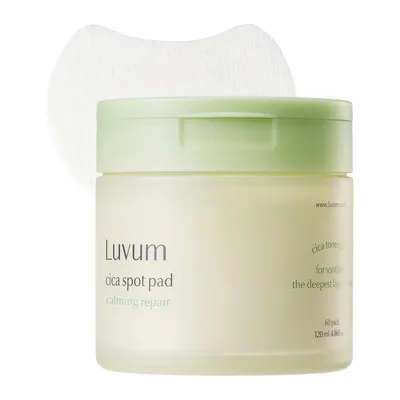 Obrázek produktu pro LUVUM Calming Repair Cica Spot Pad 60 ks - korejské tonizační tampony s pupečníkem, pH 5,5