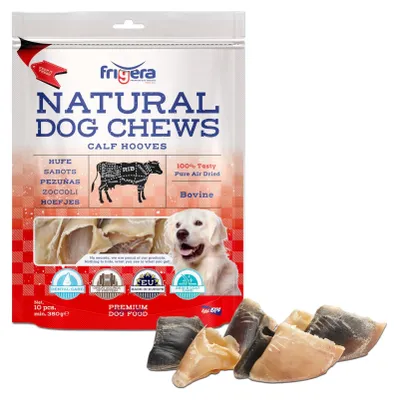 Productafbeelding van Frigera kalfsbekjes, 10 stuks, 320g, natuurlijke, eiwitrijke snacks voor honden, glutenvrij
