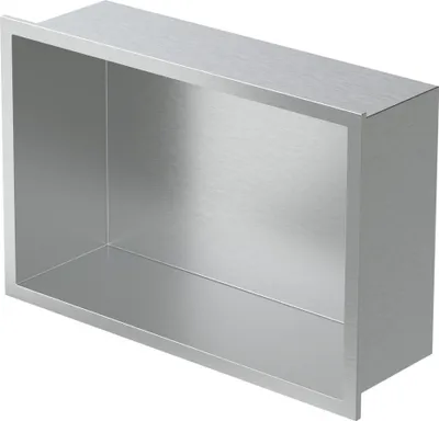 Produktbild von LuxeBath Wandnische aus Edelstahl, 20x30x10 cm, Silber, Duschnische mit Rahmen, Befliesbare Nische für Badutensilien, Duschablage, Duschregal