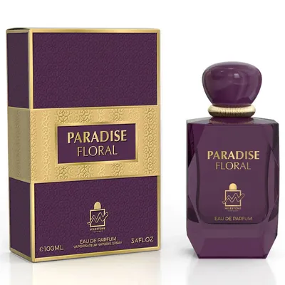 A perfume bottle and its box are displayed side-by-side against a white background.