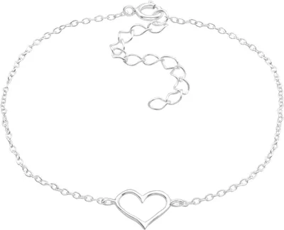 Produktbild von MARTIN1985 Hochwertiges 925 Sterling Silber Armband Kette mit Herzanhänger Damen mit Geschenkverpackung
